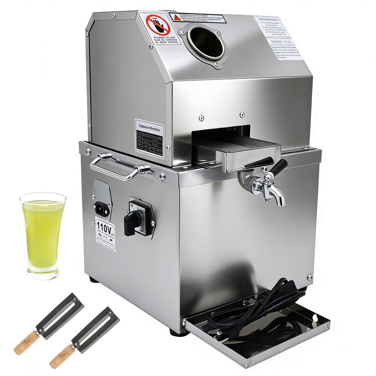110V 800W Stainless Steel Electric Sugar Cane Juicer Machine O8570