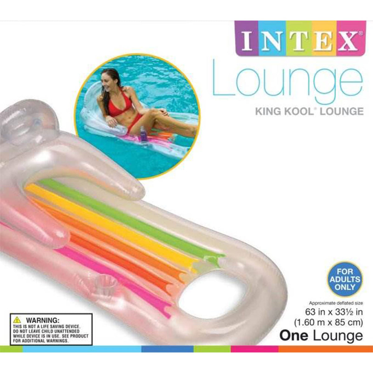 Inflatable Swimming Pool Lounger with Headrest 4 Pack H877314