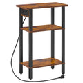 Narrow 3-Tier Side Table with Charging Station Q346