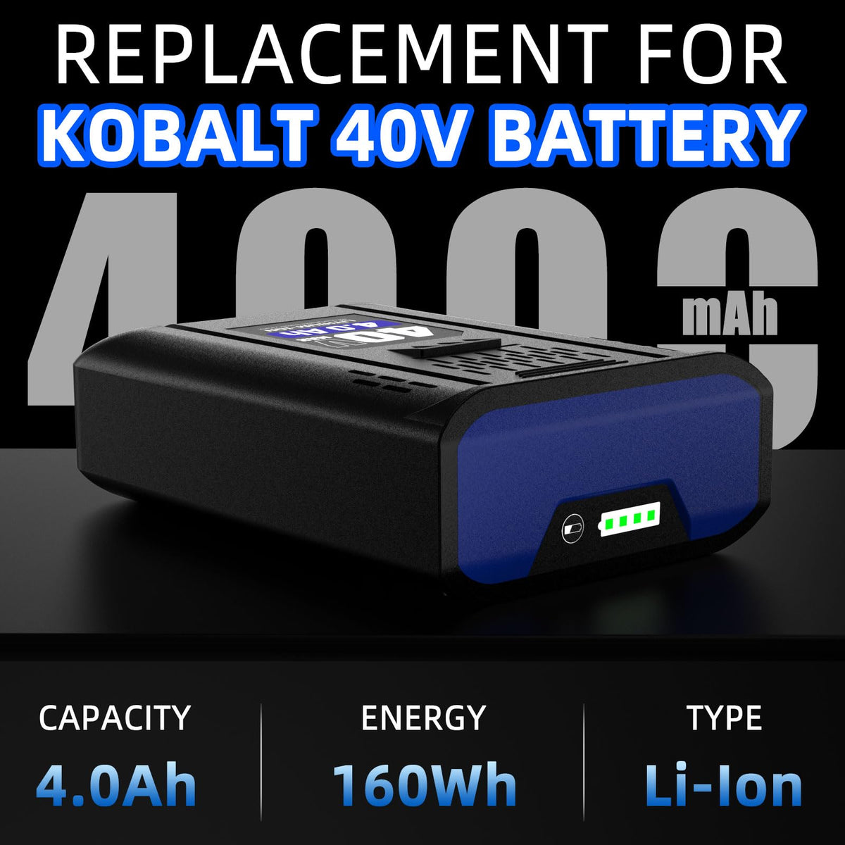 40V 4.0Ah Rechargeable Lithium-Ion Battery V404