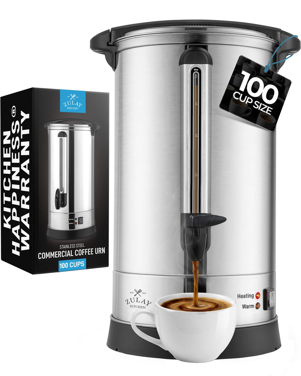 100 Cup Stainless Steel Commercial Coffee Urn D3254