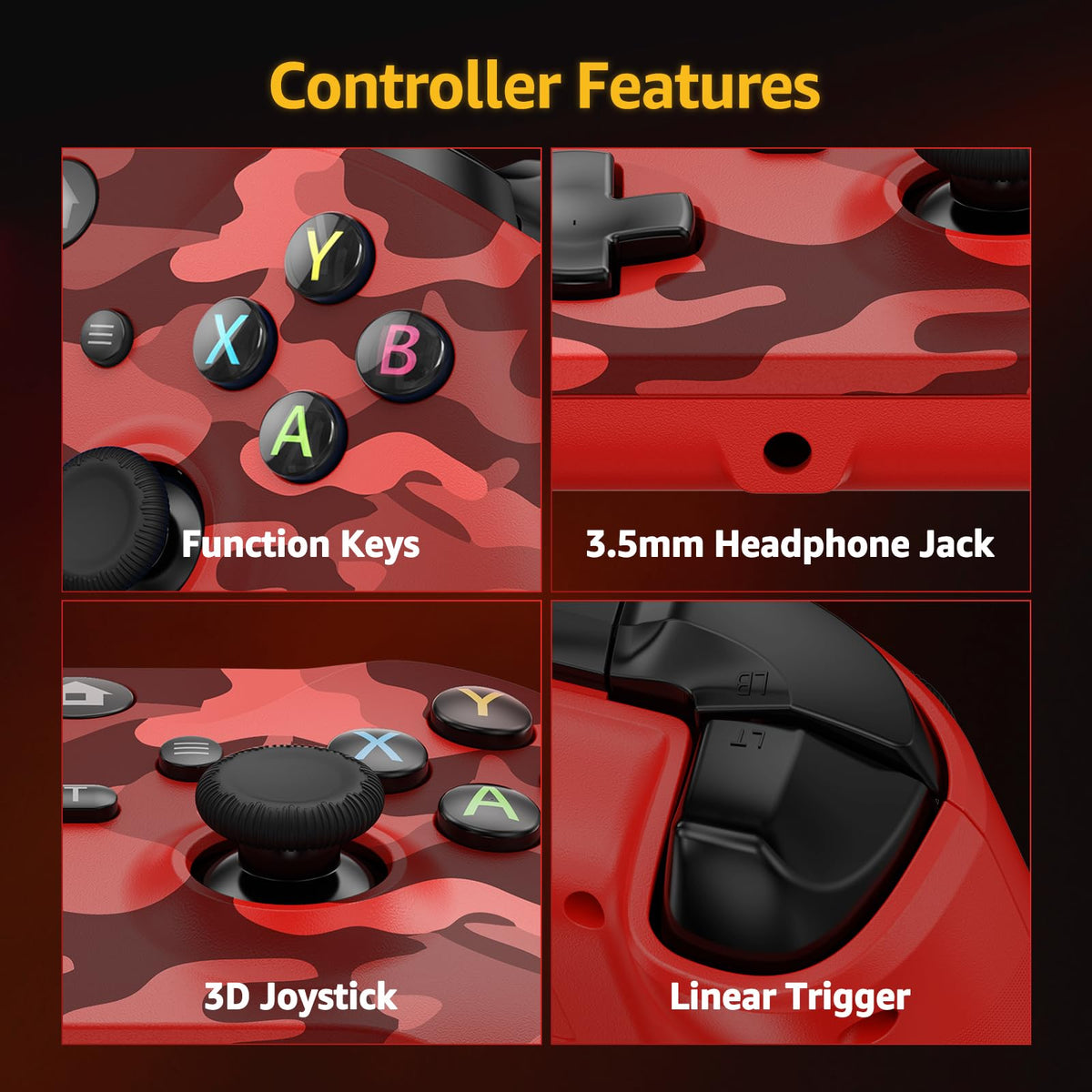 Wireless Controller for X-BOX One/PC Camo Red O907