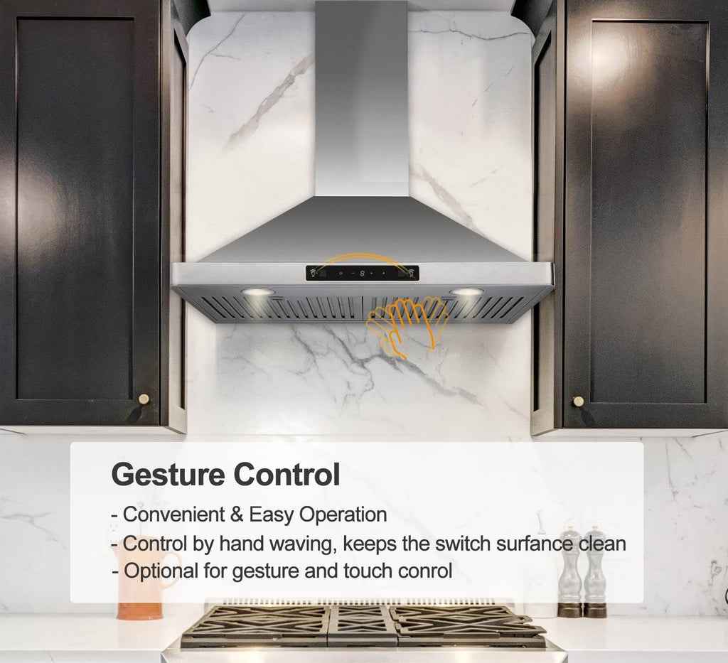 30 Inch Stainless Steel Wall Mount Range Hood F6136
