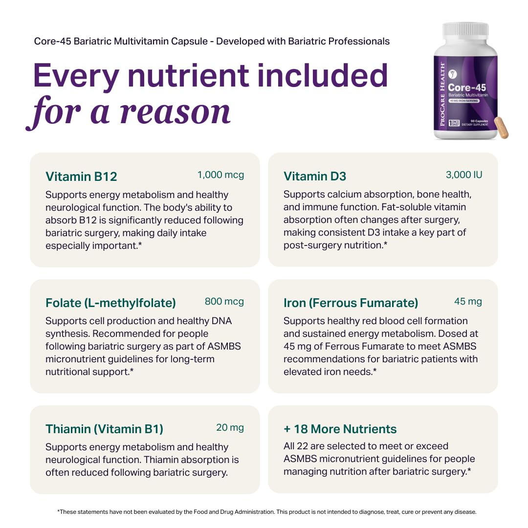 Bariatric Multivitamin 45mg Iron Capsule 30ct U4752
