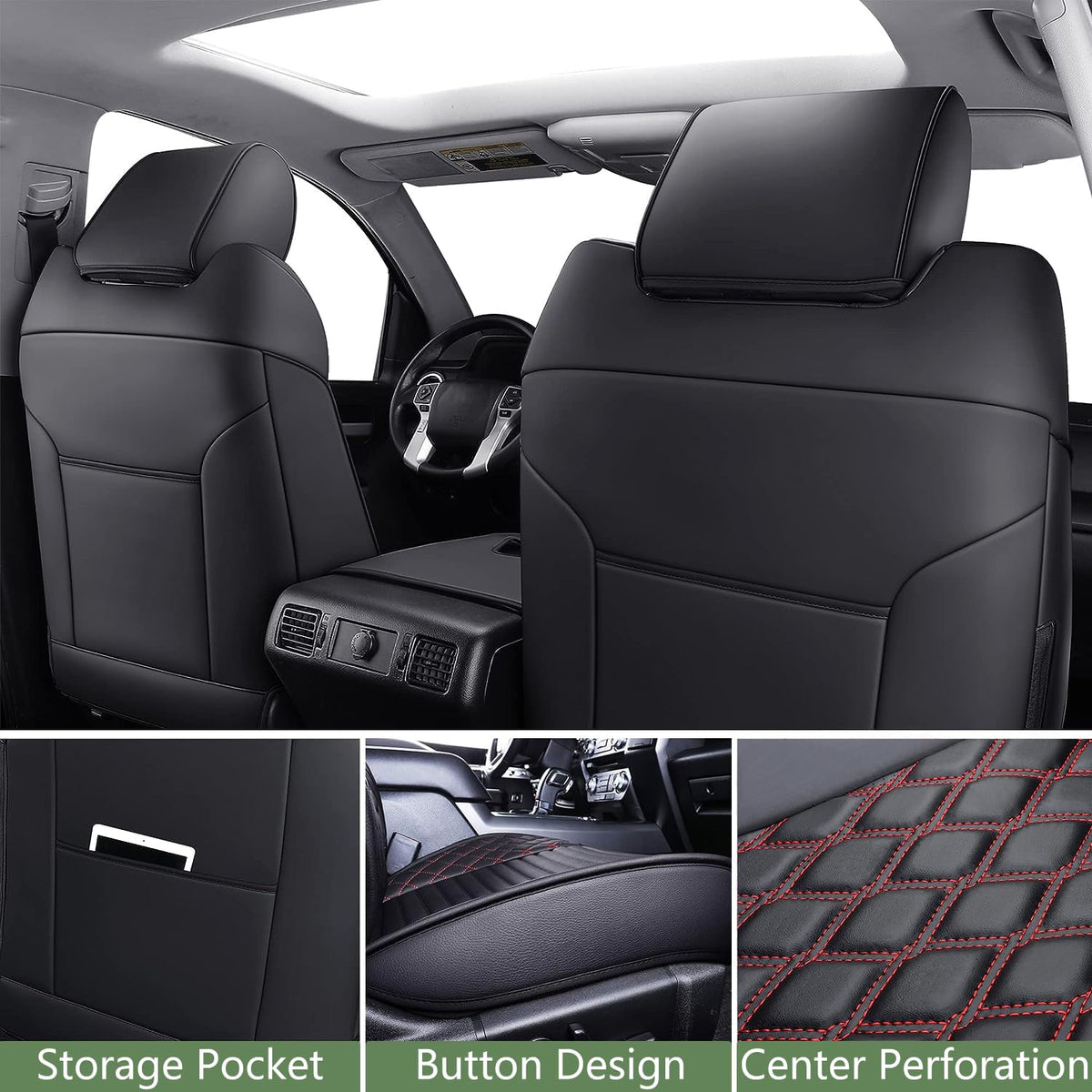 Leather 5-Seat Car Seat Covers Full Set Q144