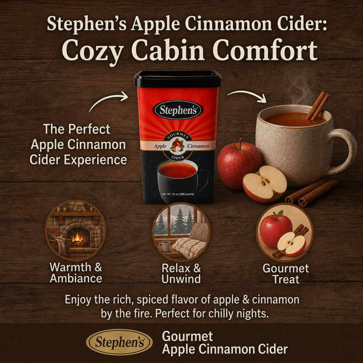 Apple Cinnamon Cider Mix 14 oz Pack of 6 K575