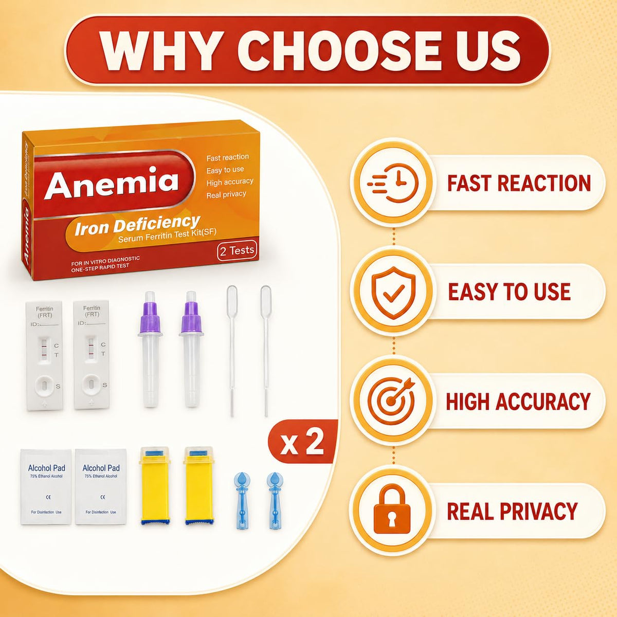 Iron Deficiency at Home Test Kit 2 Pack S948052