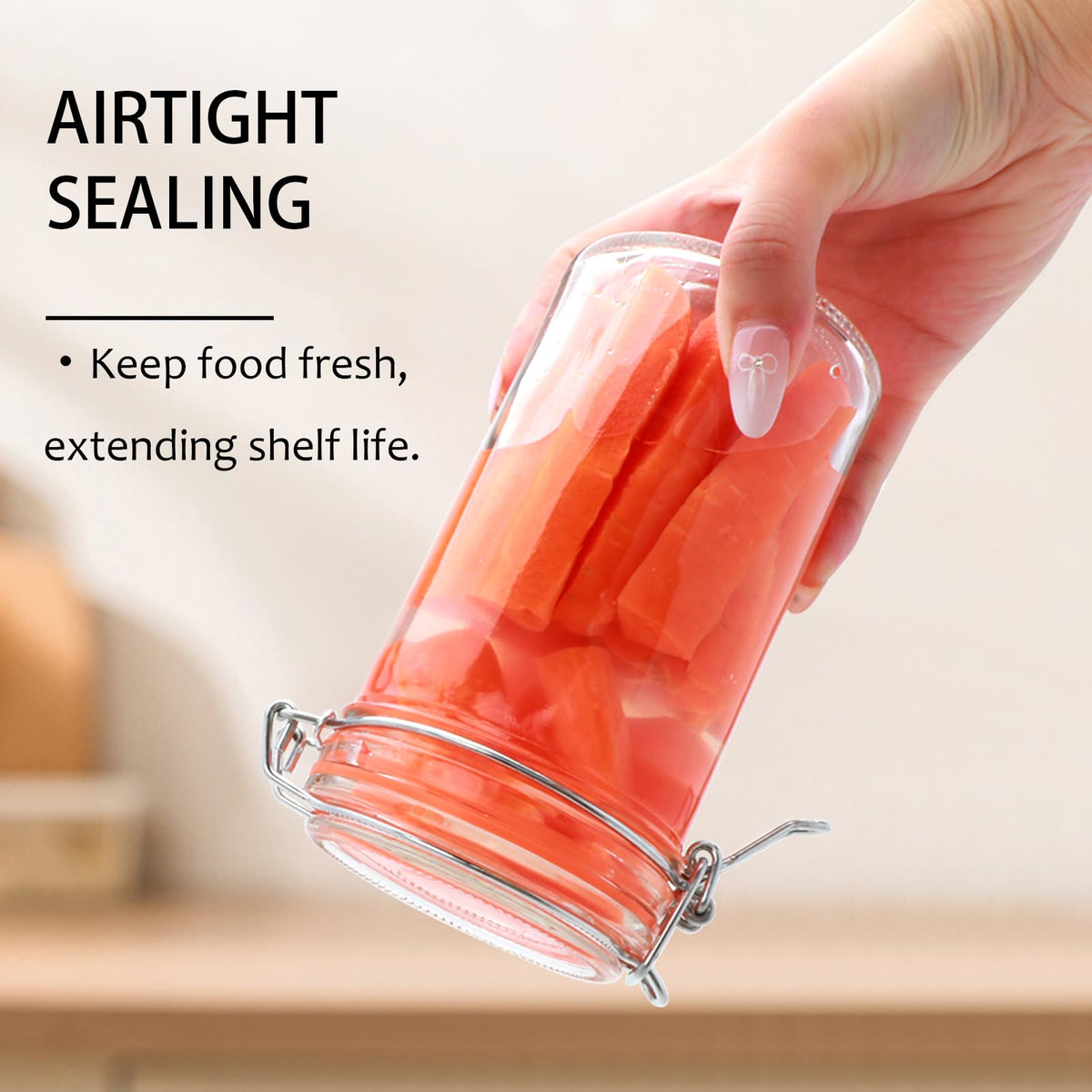 16 oz Glass Jars with Airtight Lid V6305