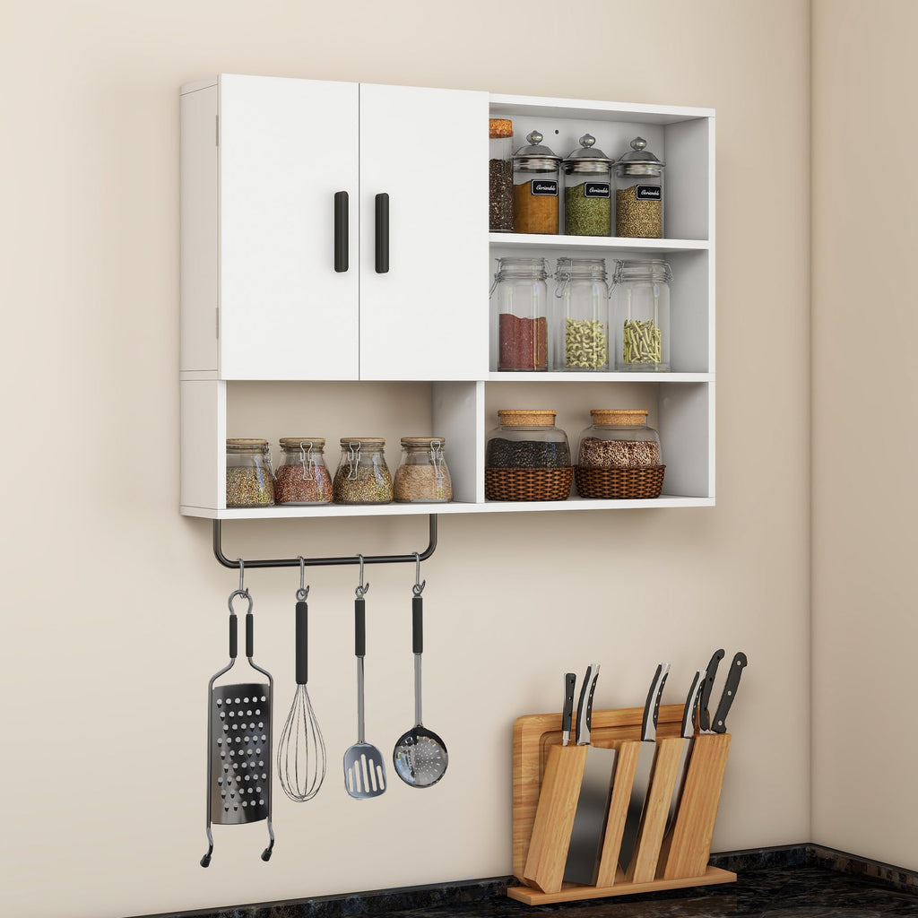 Bathroom Wall Cabinet with 2 Doors White E51955