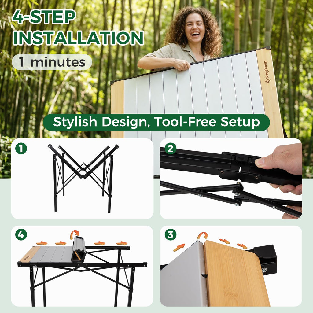 Bamboo Aluminum Camping Table O5040
