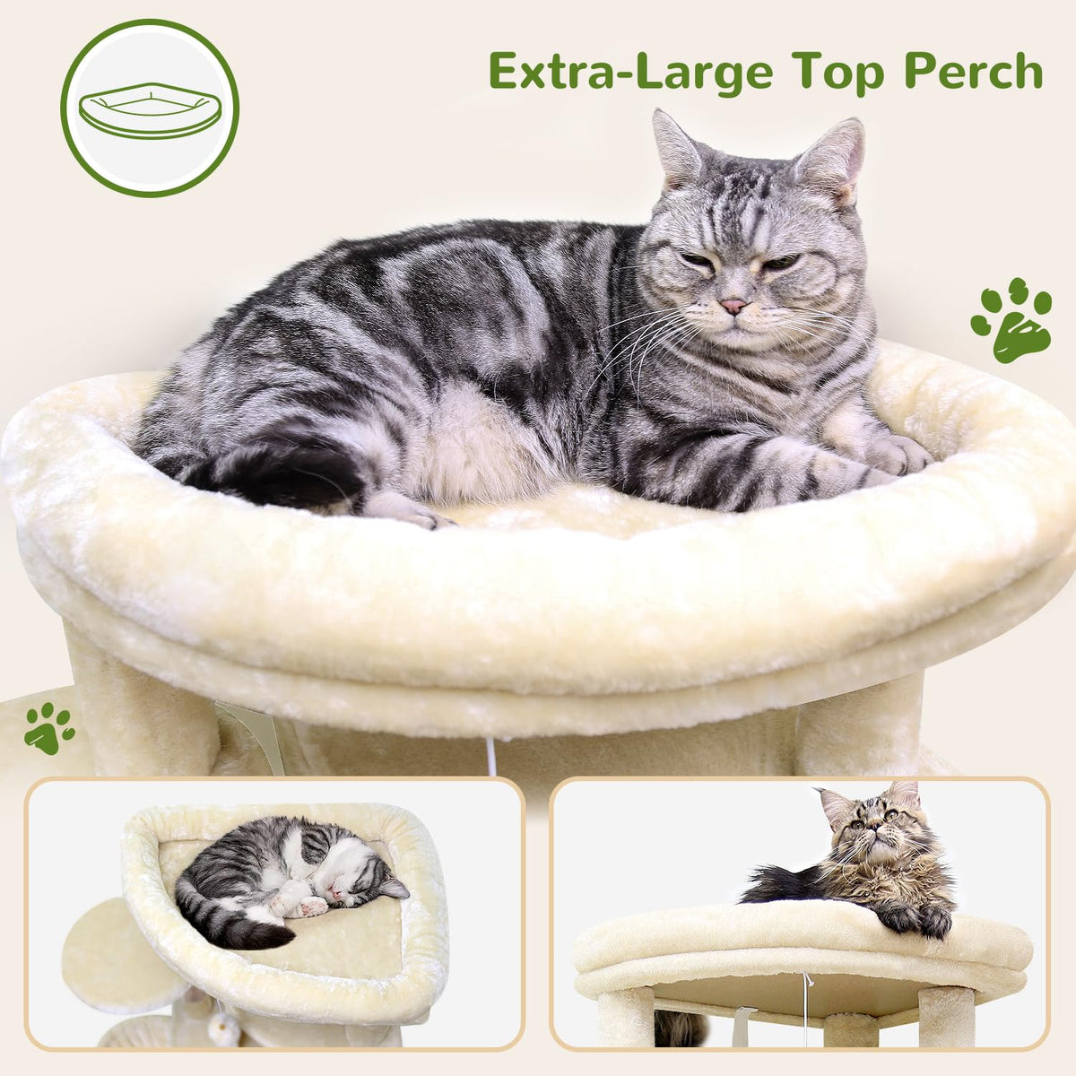 Beige 66inch Corner Cat Tree Tower Z10370