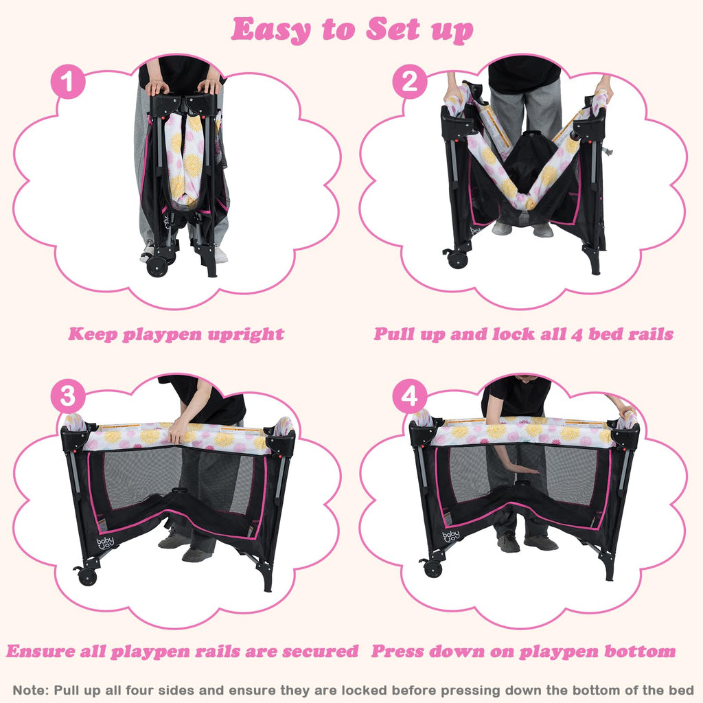 4 in 1 Pink Pack and Play S8130