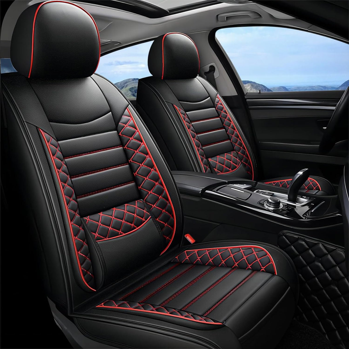 Leather 5-Seat Car Seat Covers Full Set Q144