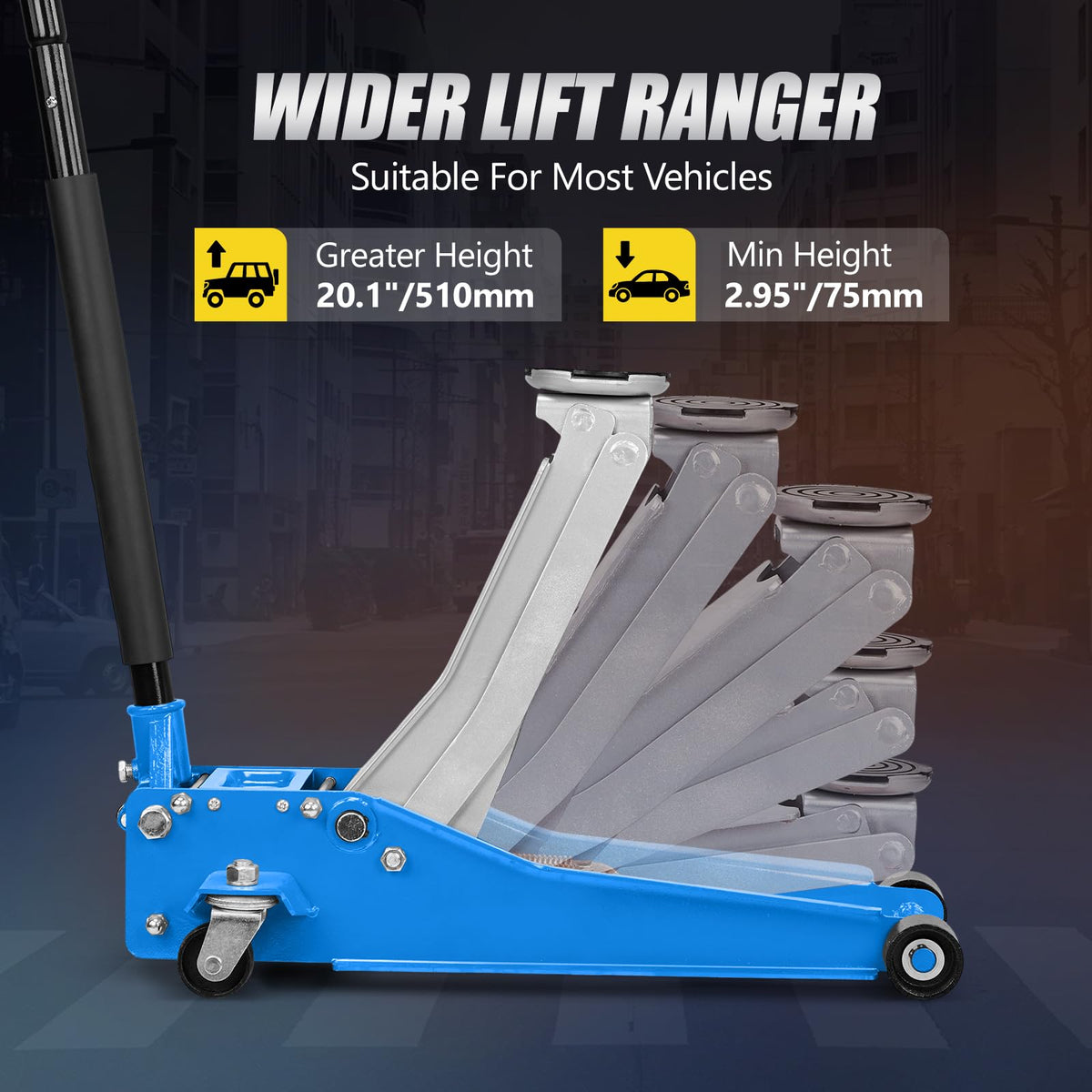 3 Ton Low Profile Aluminum Steel Floor Jack R8281