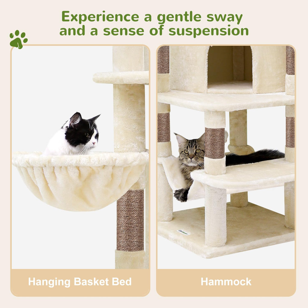 Beige 66inch Corner Cat Tree Tower Z10370