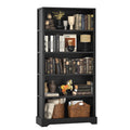 5 Tiers Wooden Bookshelf, 65.2" Tall 31.5" Wide Black W7625
