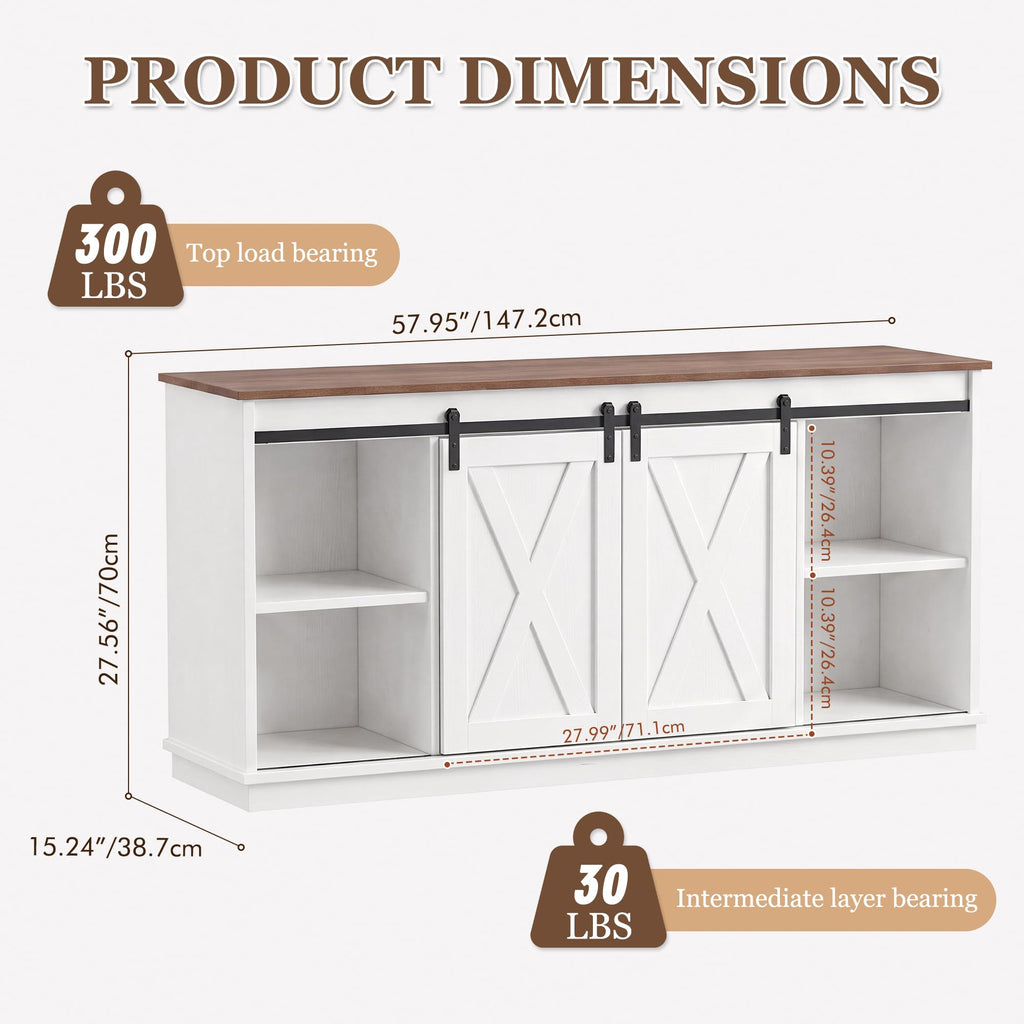 White TV Stand with Storage A7983