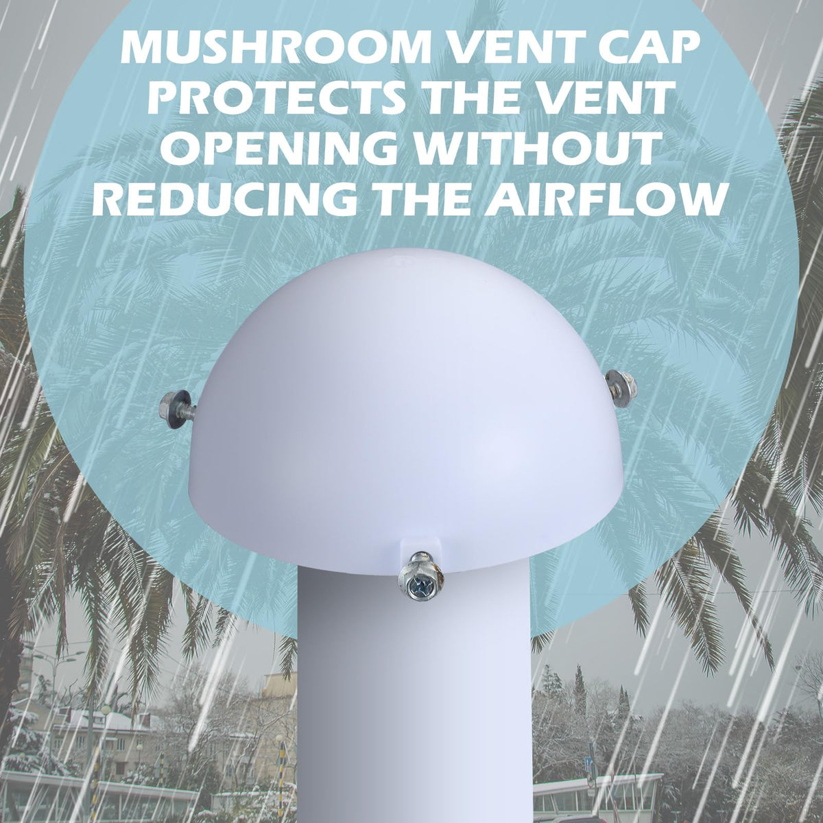 2 Pcs White Mushroom Vent Cap V3150