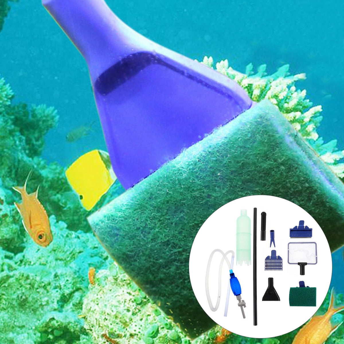 Fish Tank Water Changer Tool with Cleaning Brush Set W715