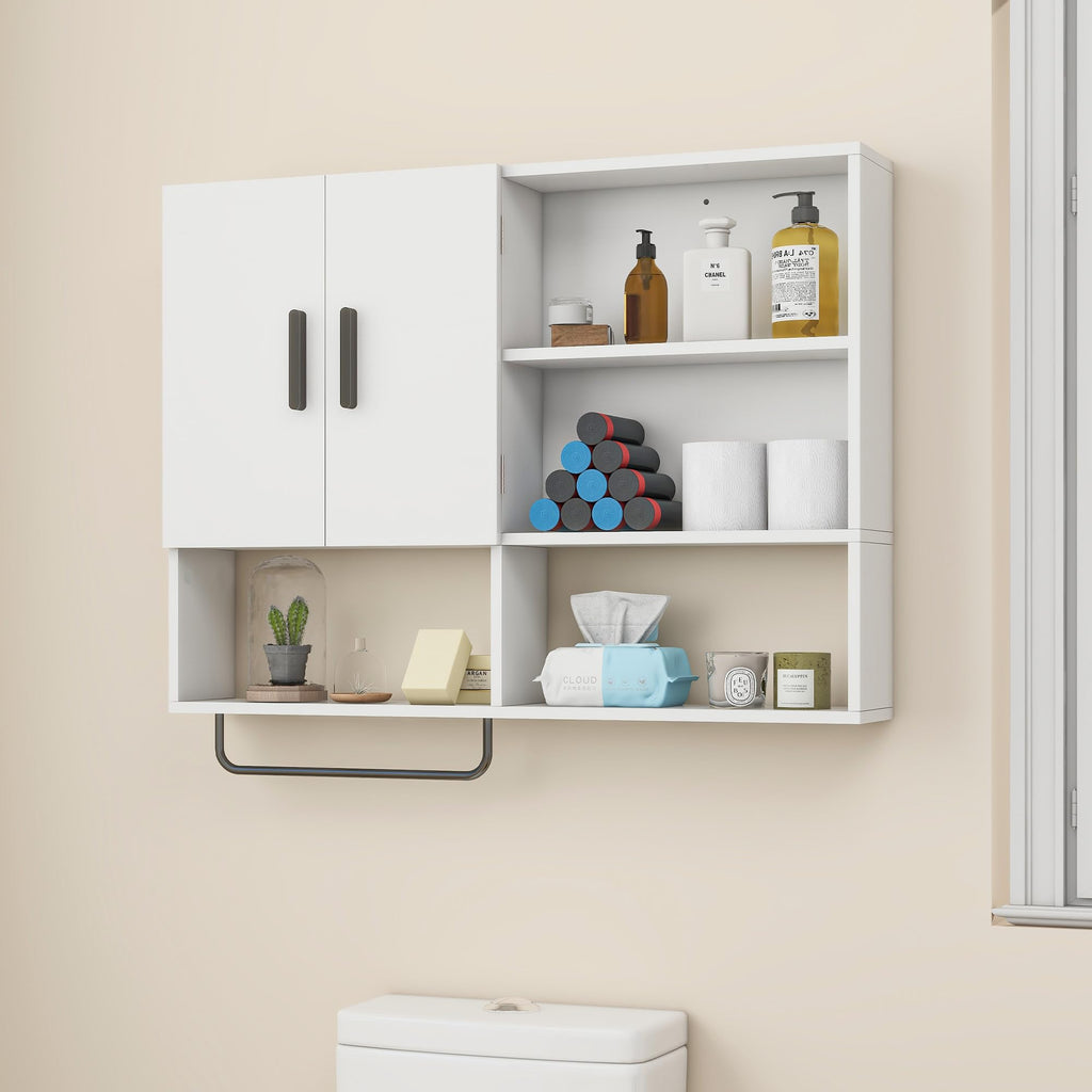 Bathroom Wall Cabinet with 2 Doors White E51955