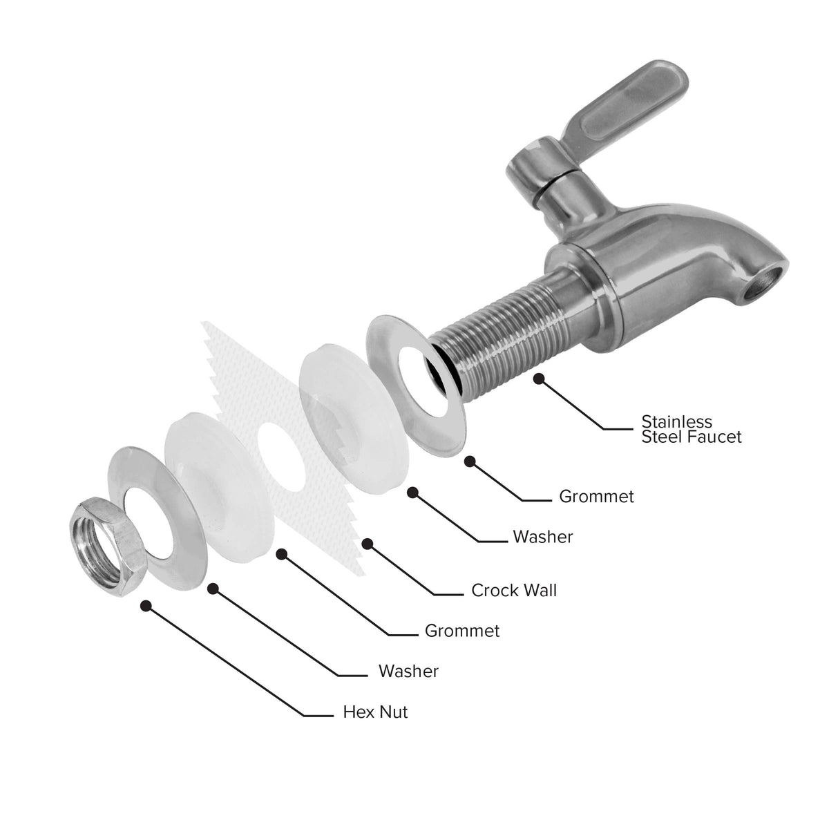 Porcelain Ceramic Crock Water Dispenser with Stainless Steel Faucet and Lid I127788