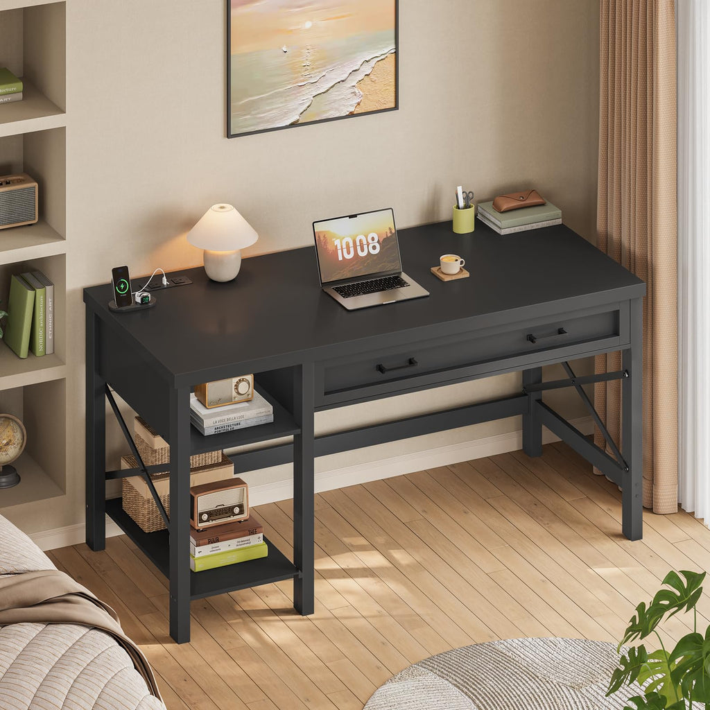 40" Farmhouse Small Desk with Drawers L331337
