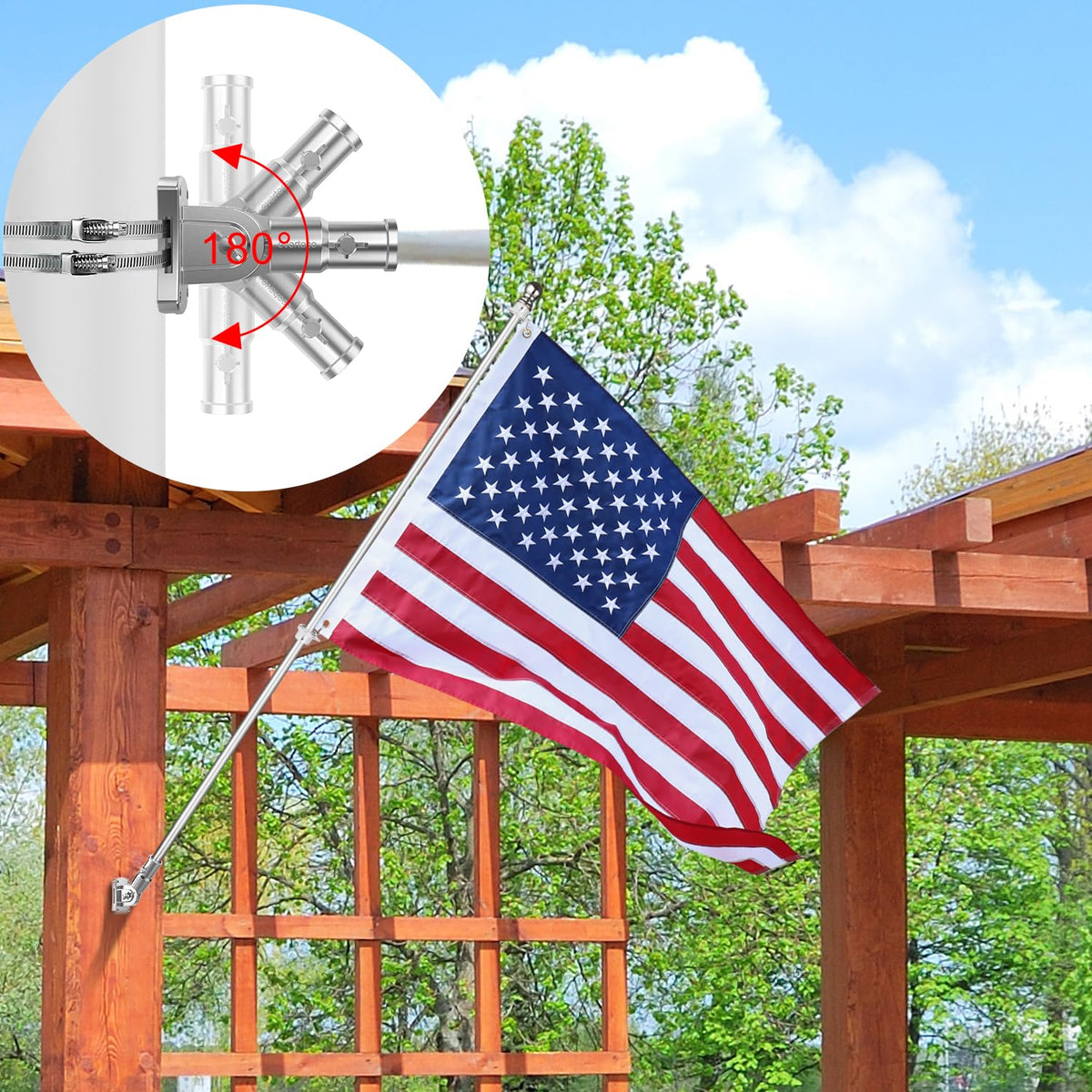 Heavy Duty Stainless Steel Flag Pole Kit I8096