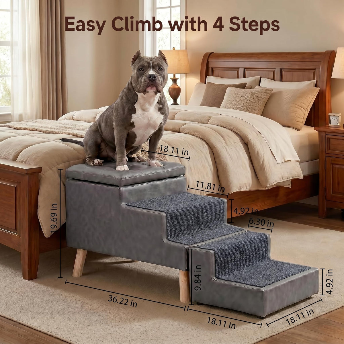 Leather Dog Stairs N322608