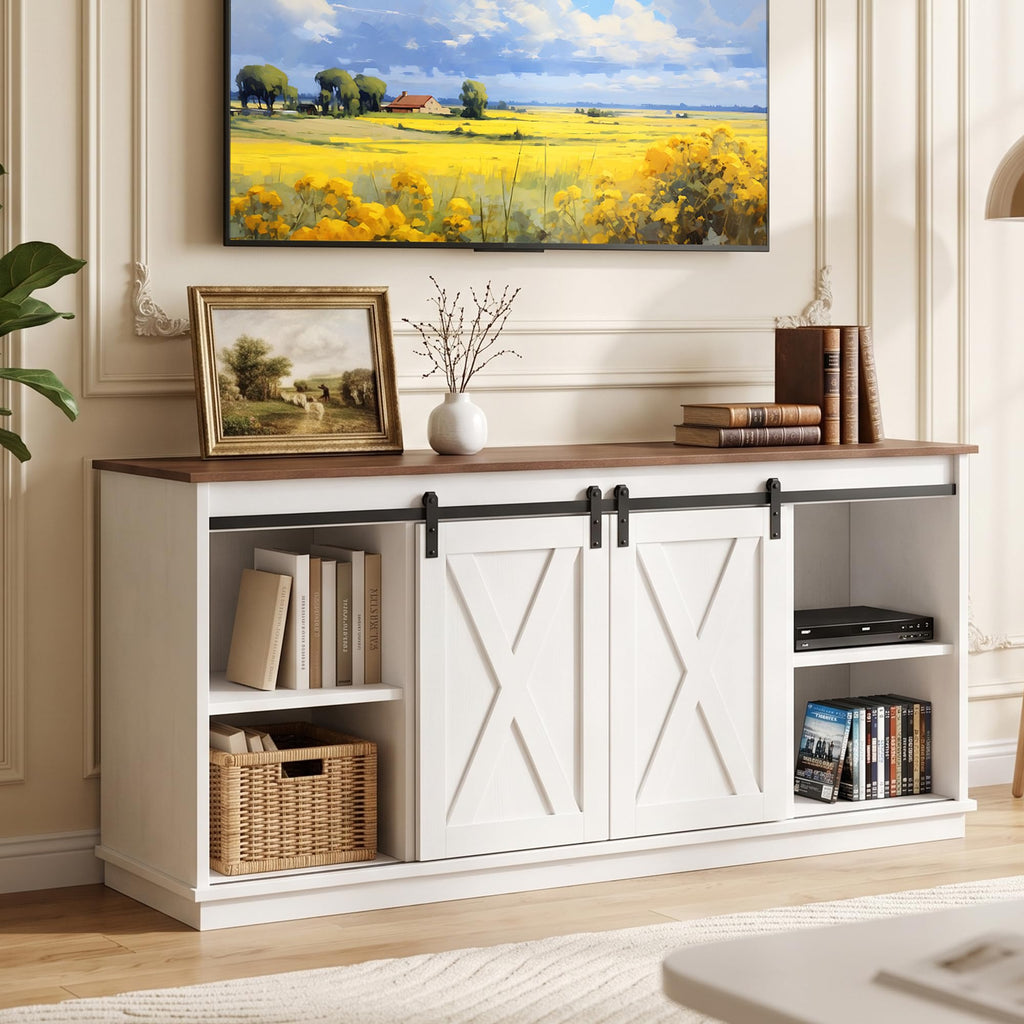 White TV Stand with Storage A7983