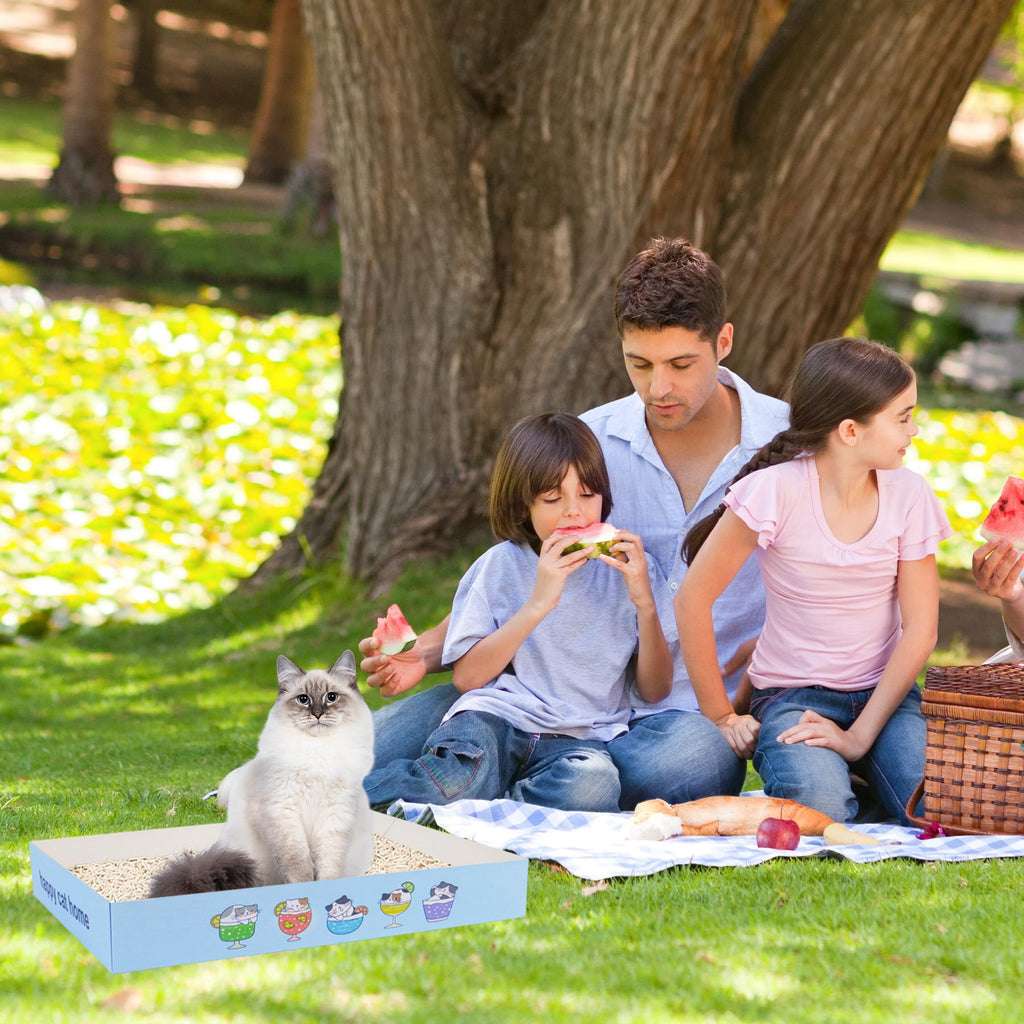 32 Pack Disposable Cat Litter Box with 6 Scoops K6744
