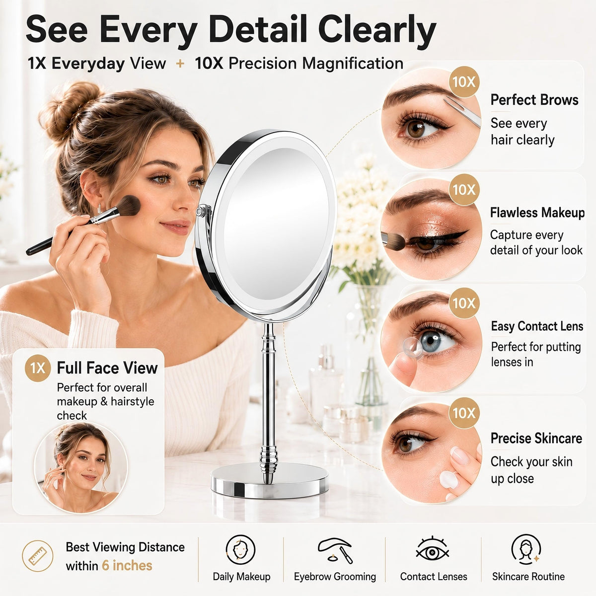 Makeup Mirror with 3 Lights R42897