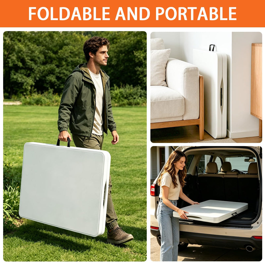 6ft Heavy Duty Portable Plastic Folding Table S531960