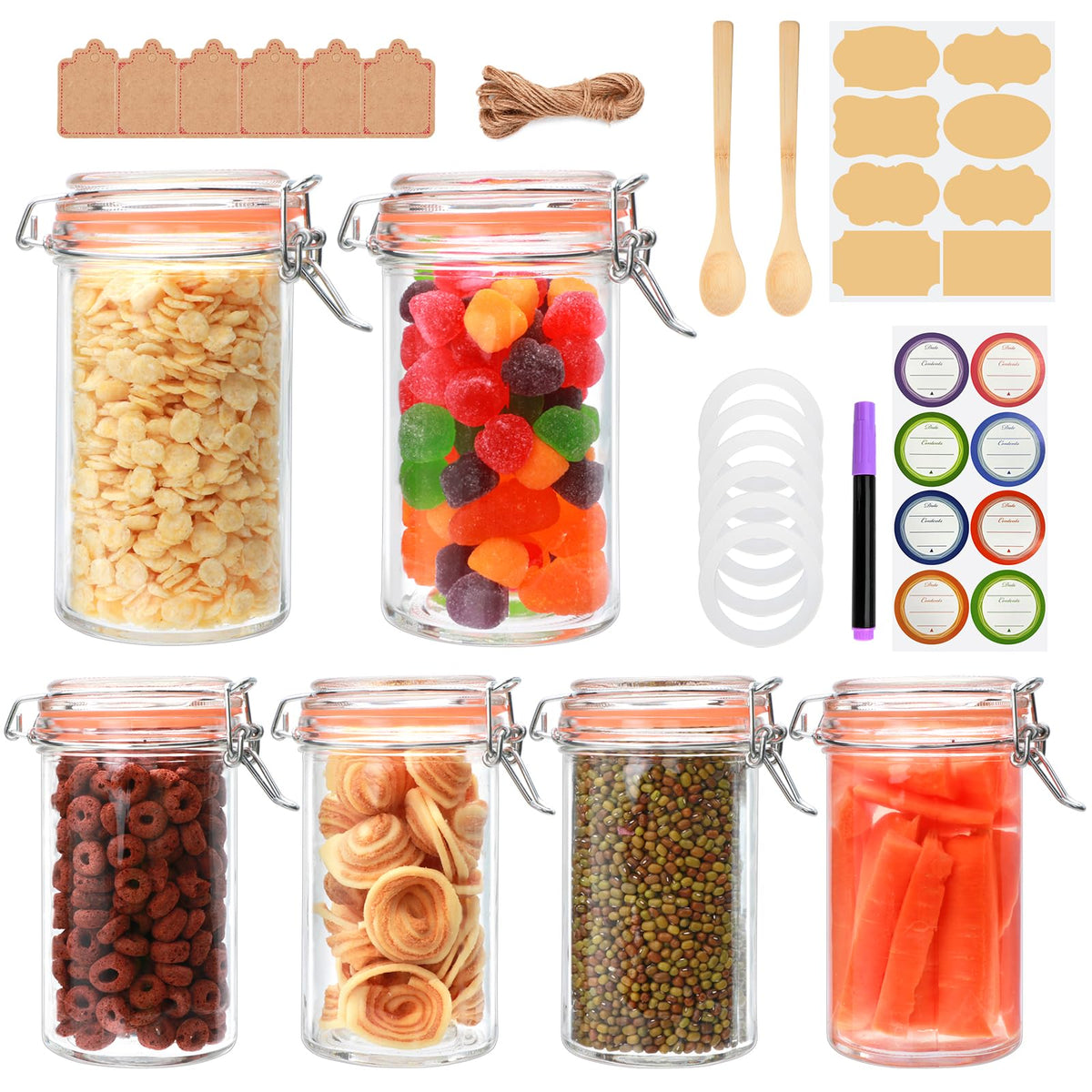 16 oz Glass Jars with Airtight Lid V6305