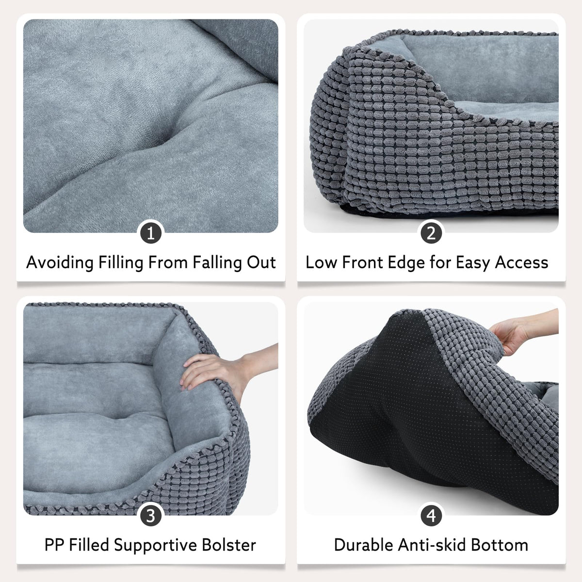 Rectangle Washable Calming Dog Bed S258540