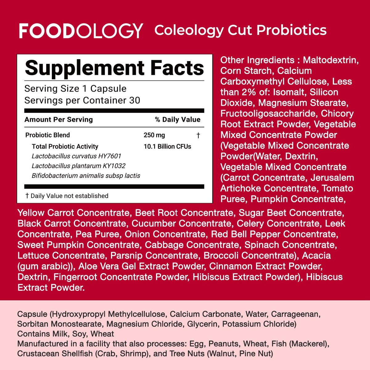 Probiotics for Bloating Relief 30 Capsules O9483