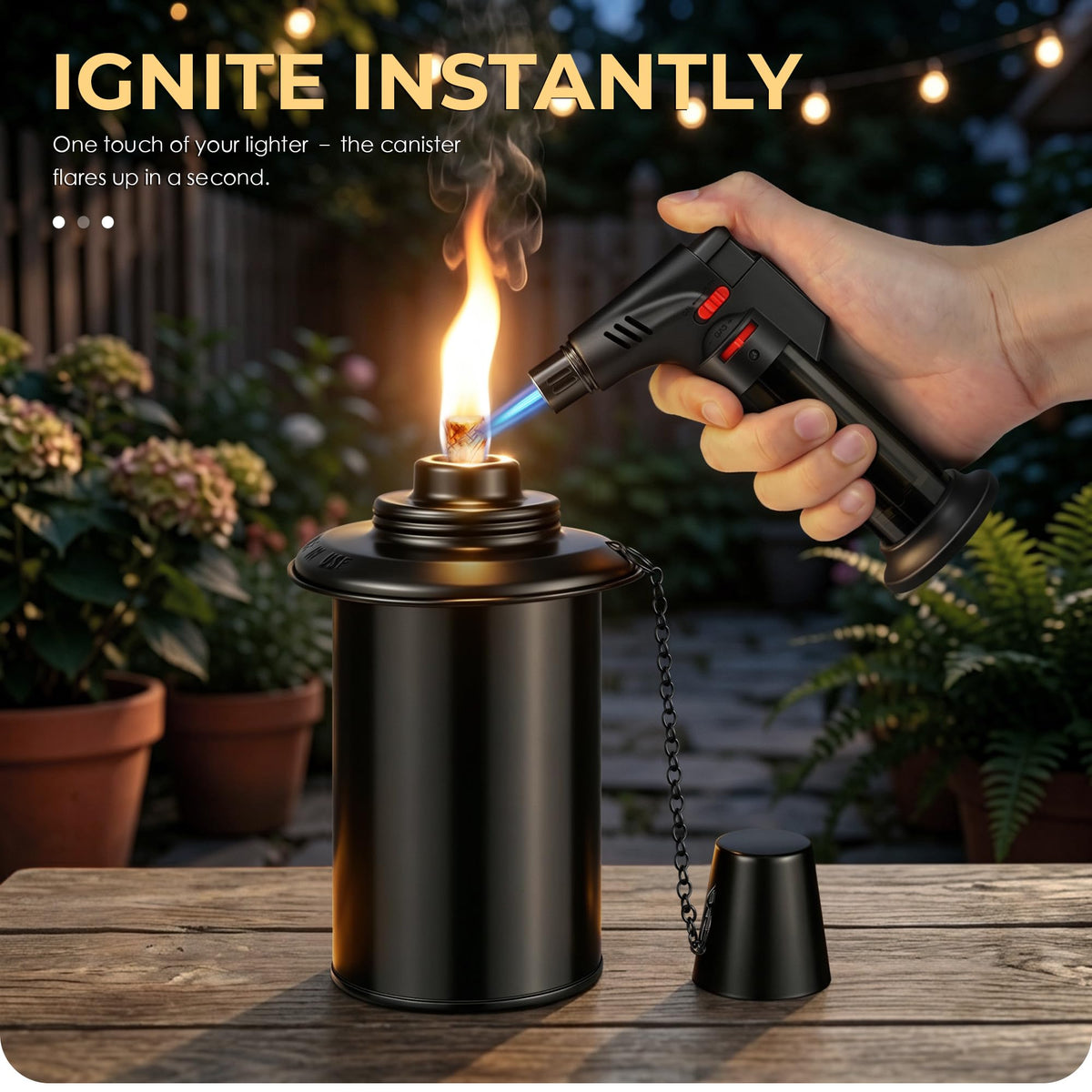4 Pack 12oz Refillable Torch Canisters with Wicks I3510