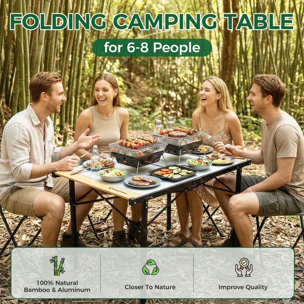 Bamboo Aluminum Camping Table O5040