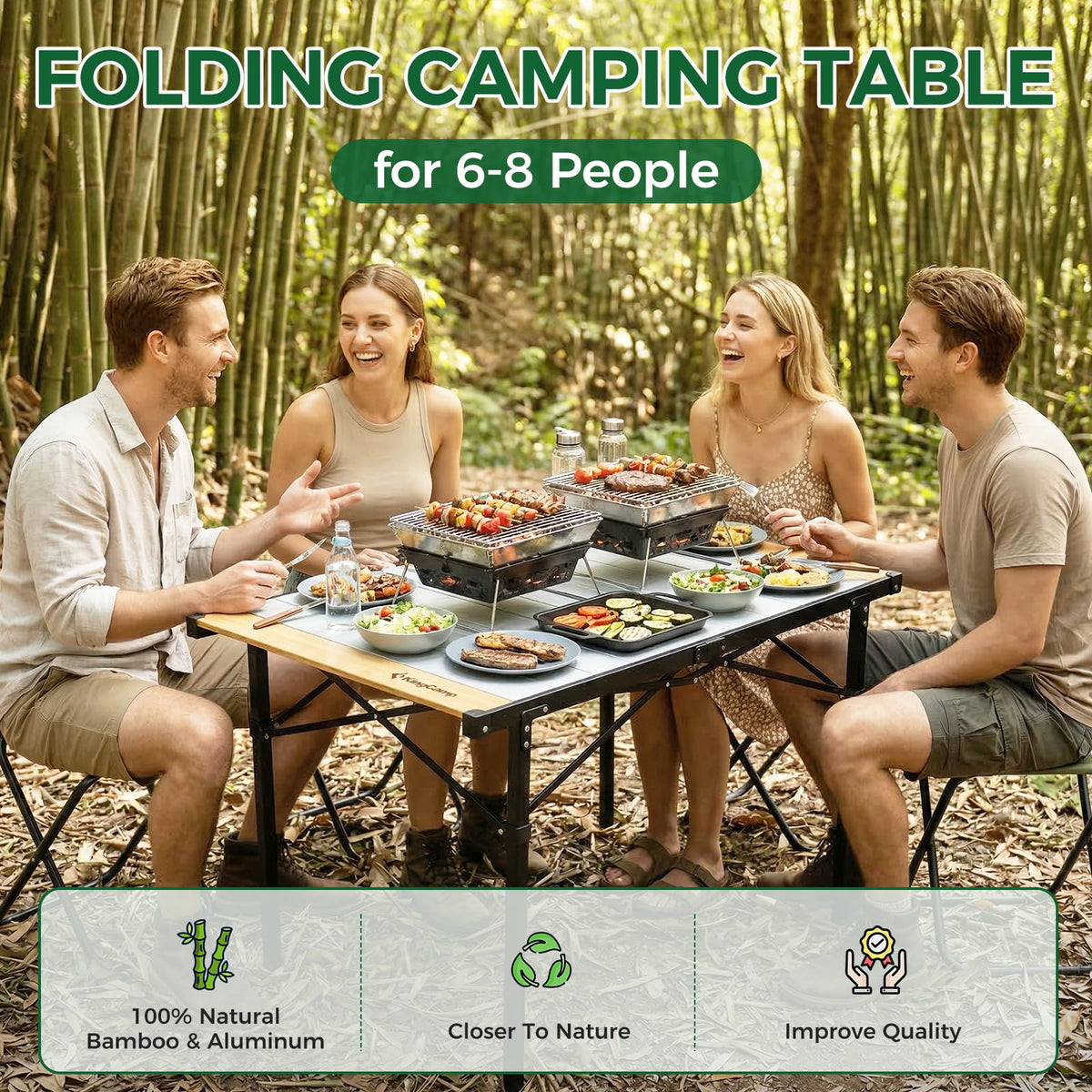 Bamboo Aluminum Camping Table O5040