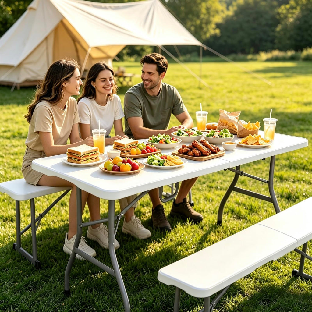 6ft Heavy Duty Portable Plastic Folding Table S531960