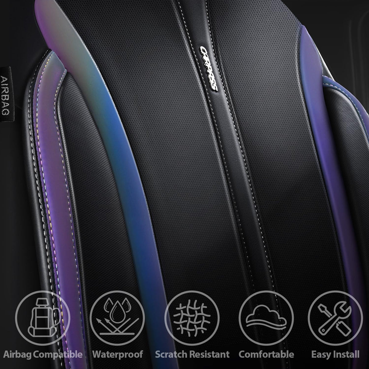 Nappa Leather Car Seat Covers 5 Seats Full Set A404896