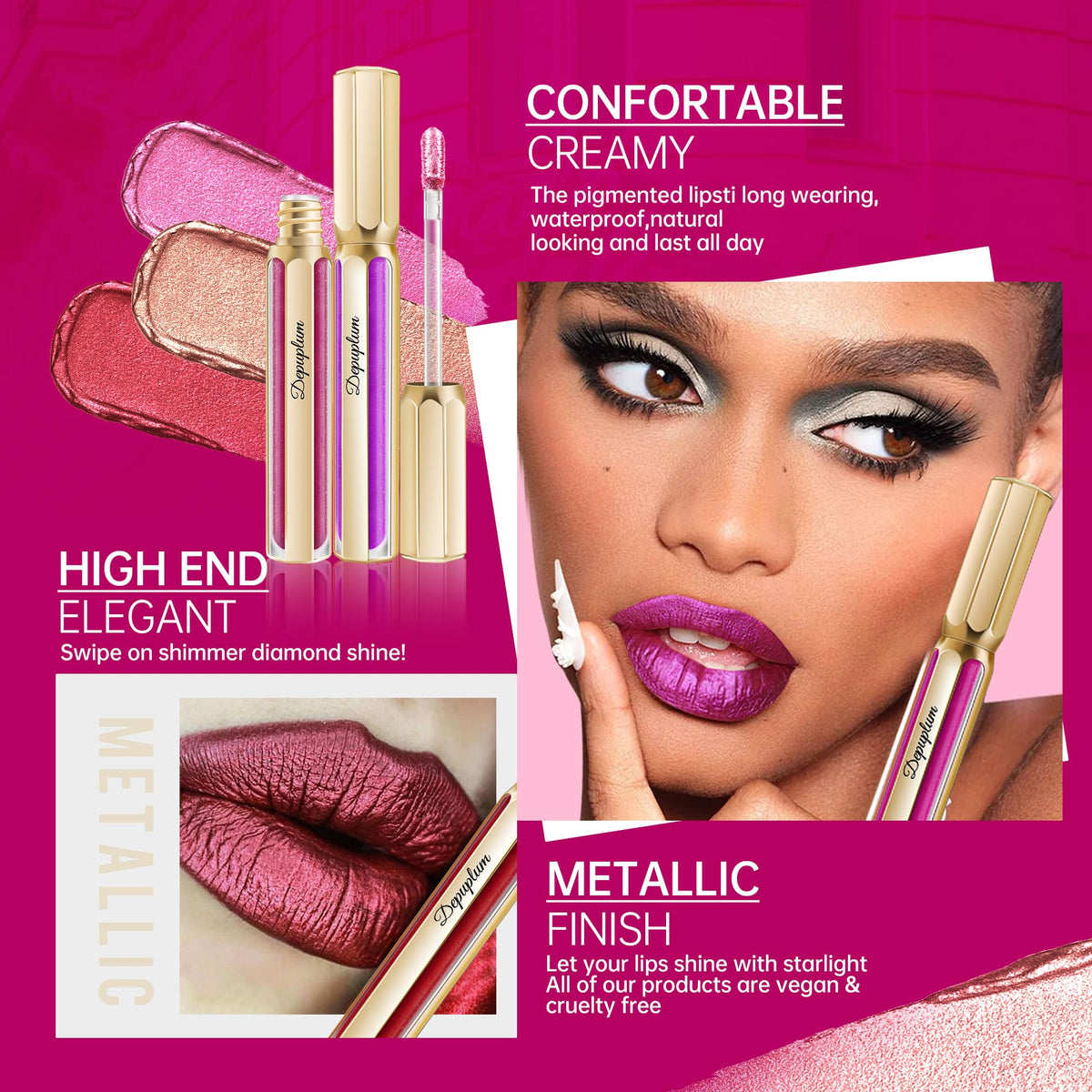 Metallic Reddish Brown Lipstick P2917