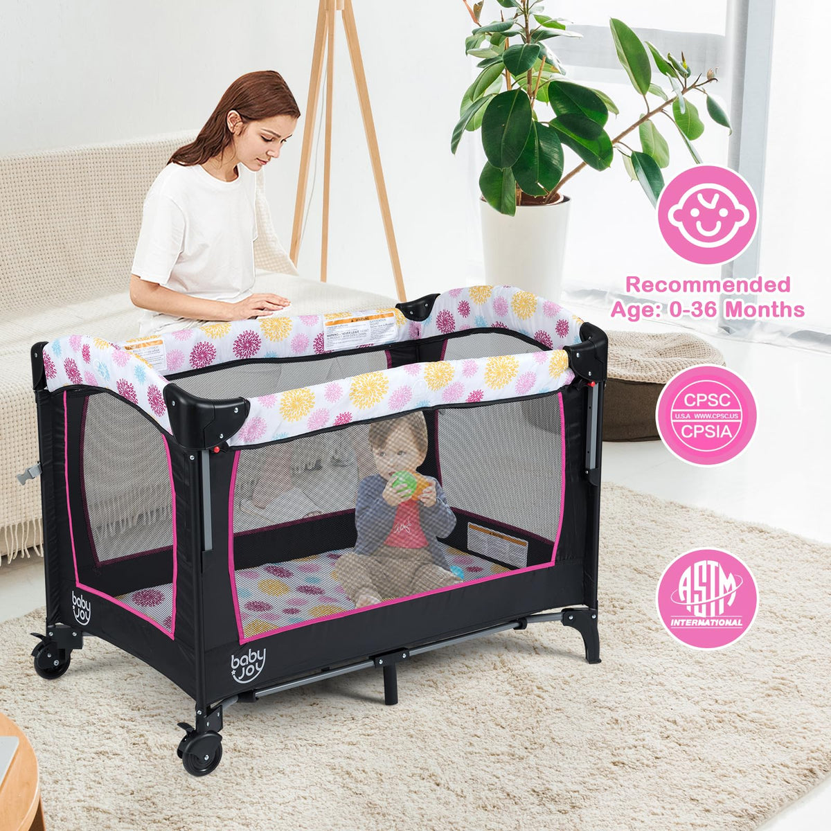 4 in 1 Pink Pack and Play S8130