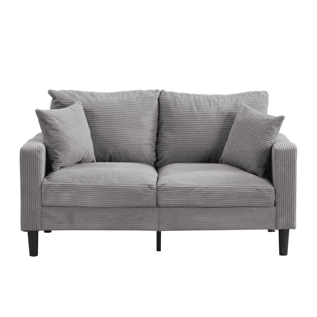 Small Space Saving Light Gray 2-Seat Upholstered Sofa L2113