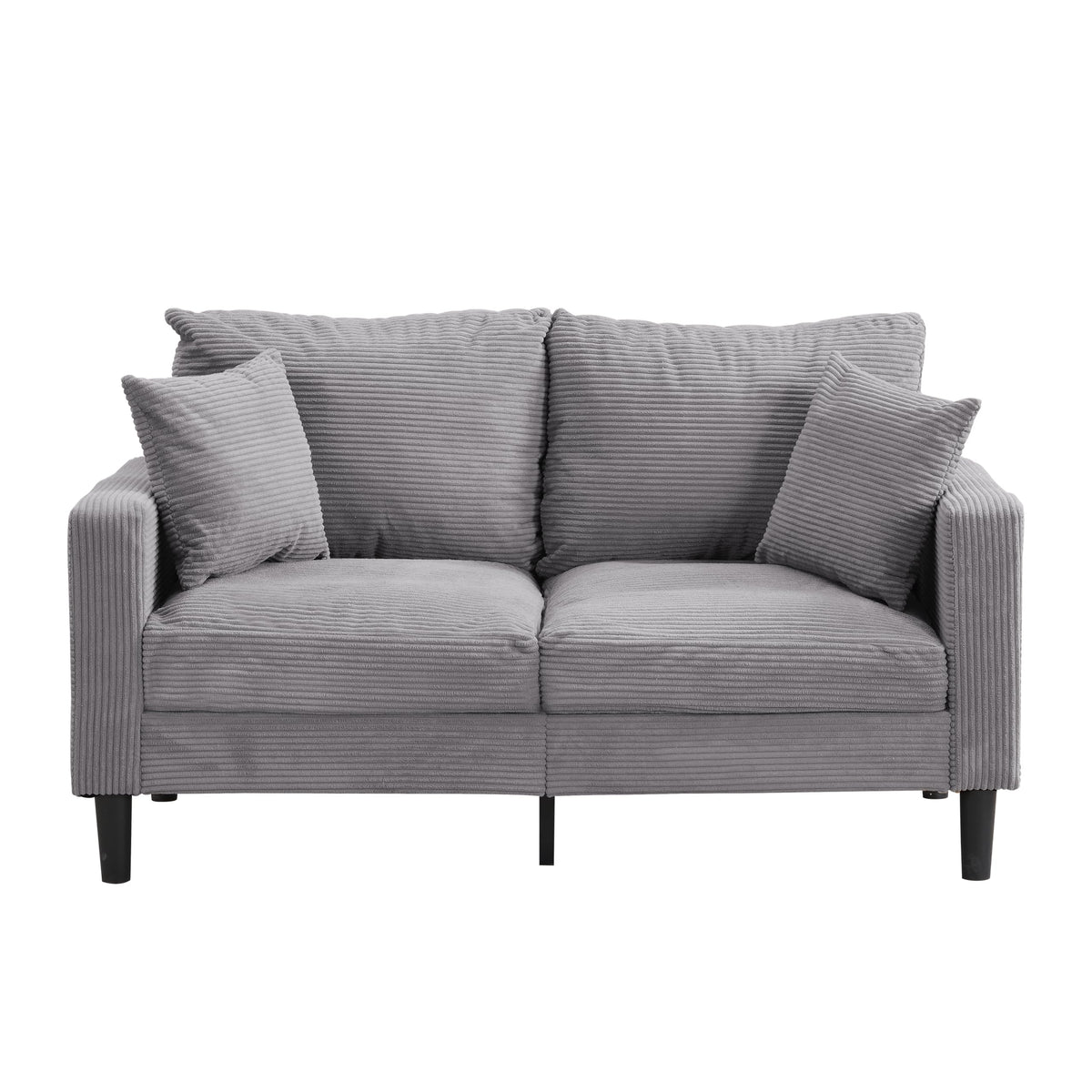 Small Space Saving Light Gray 2-Seat Upholstered Sofa L2113