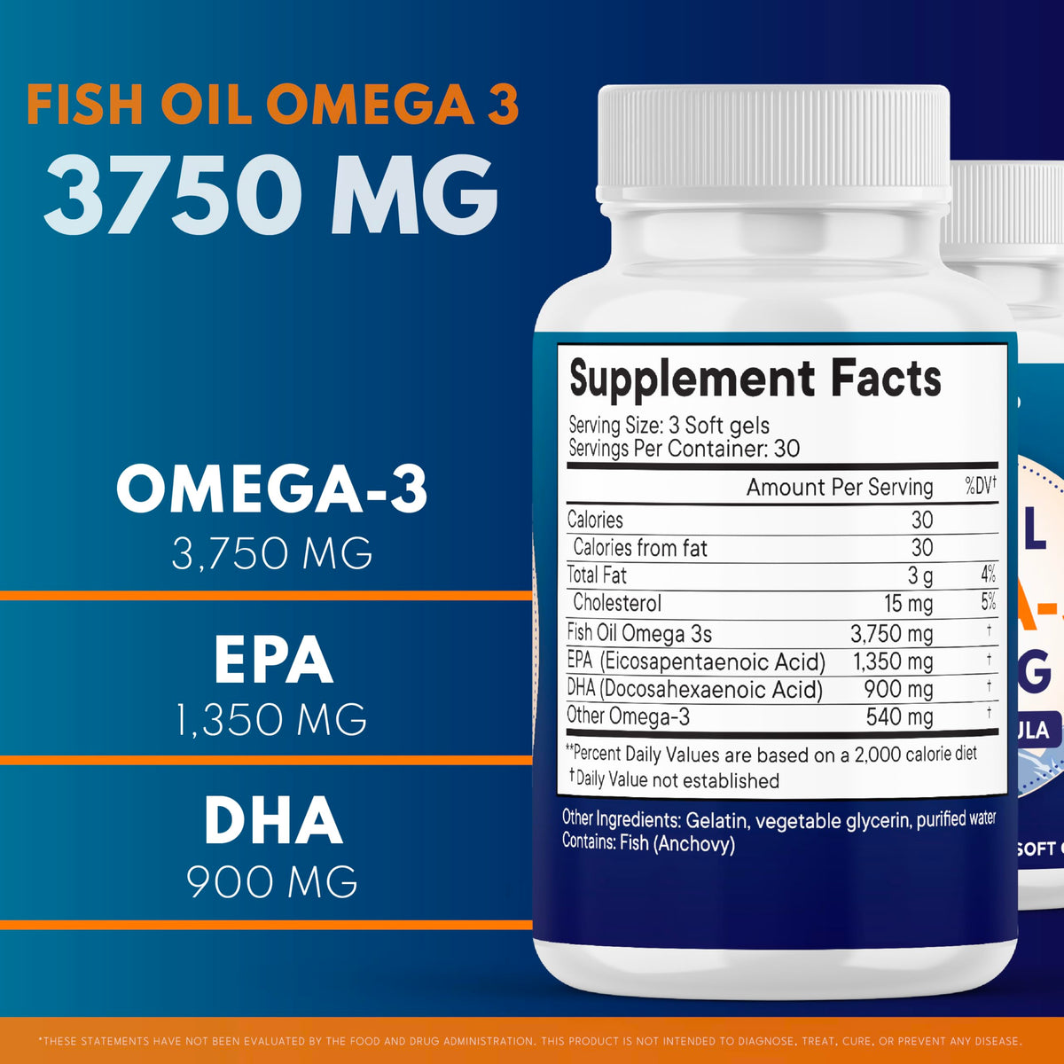 Omega 3 Fish Oil 3750 mg EPA & DHA 270 Count C847