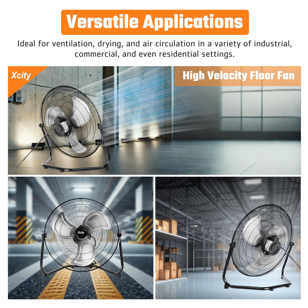 20 Inch 3-speed Metal Floor Fan Z19027
