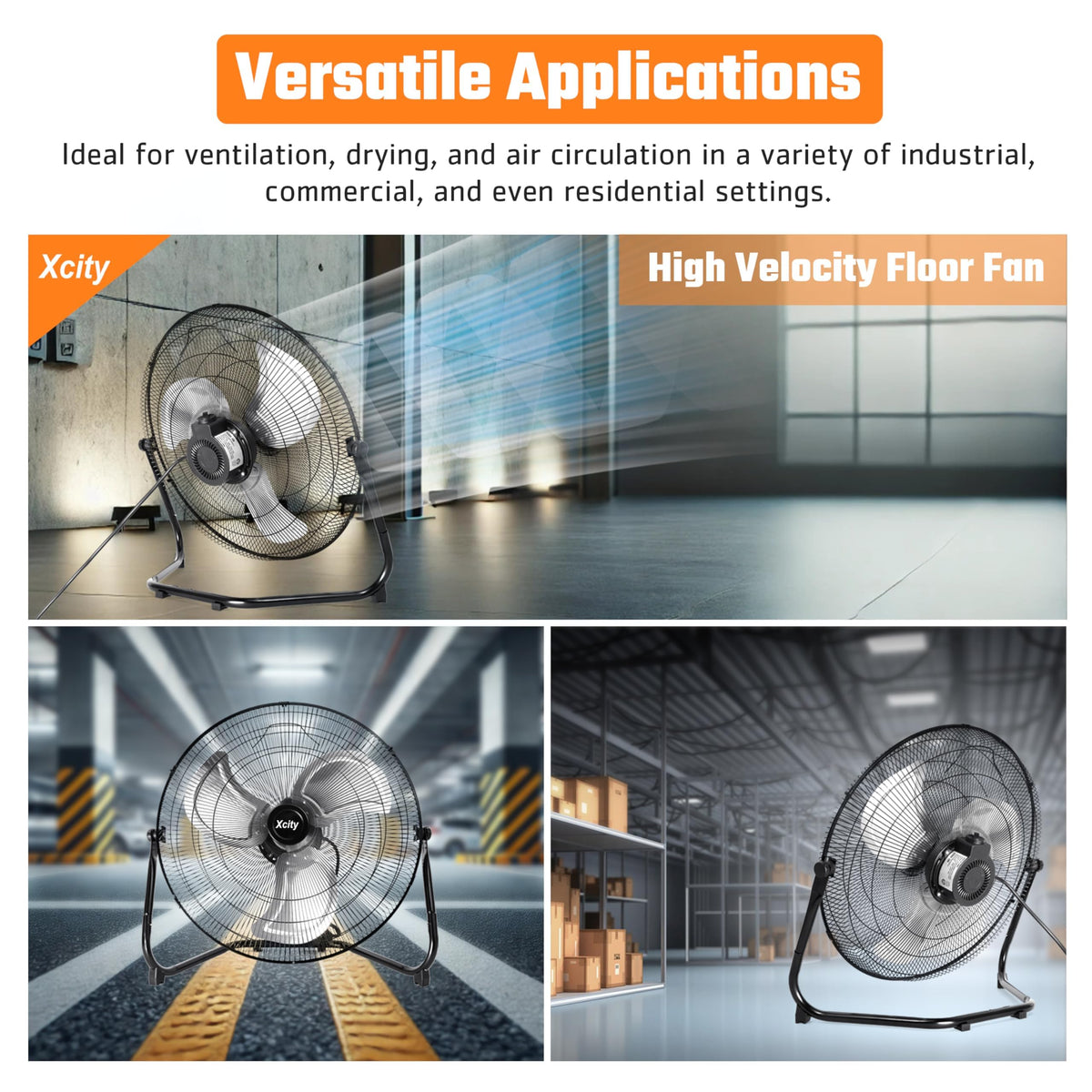 20 Inch 3-speed Metal Floor Fan Z19027
