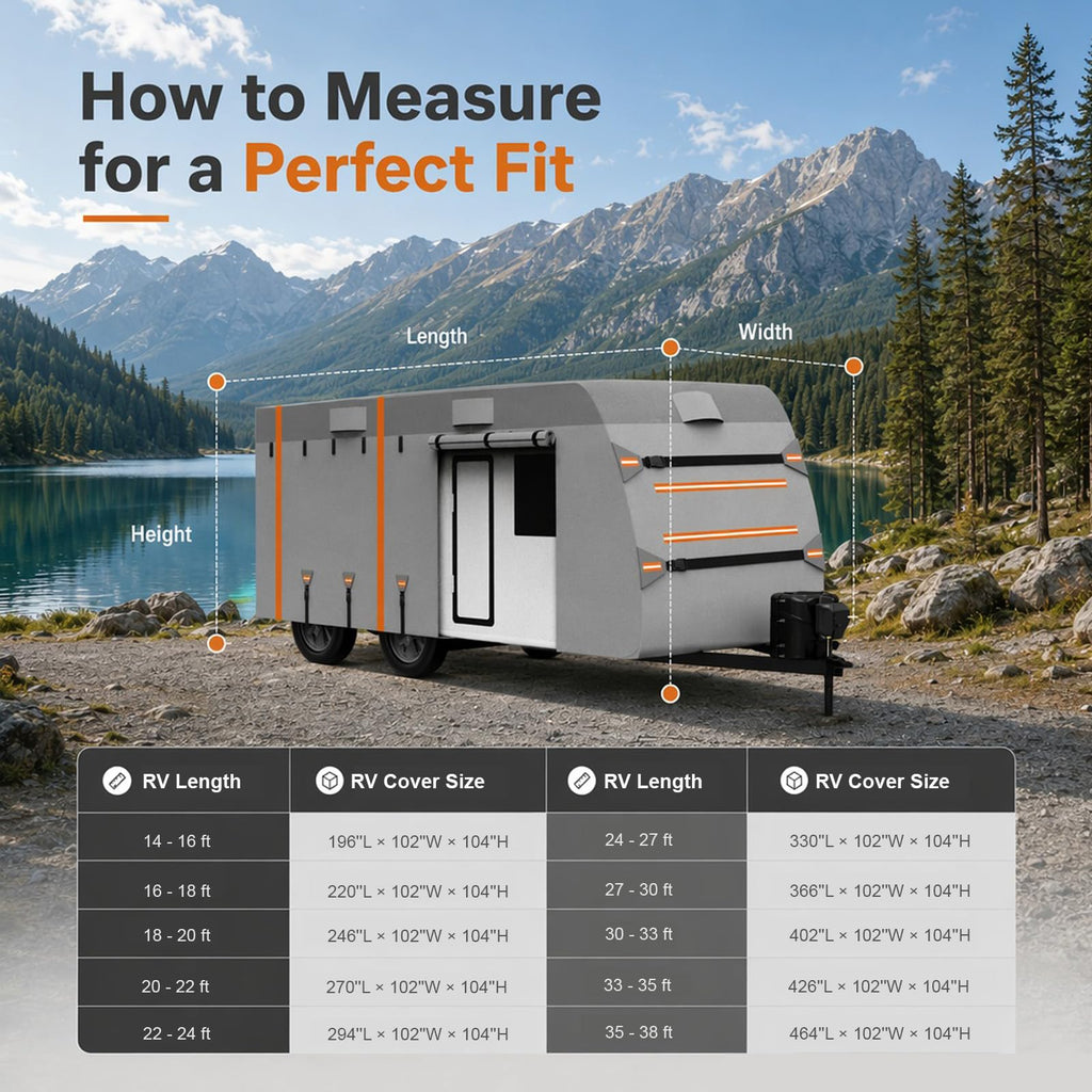 14-16ft 7 Layers Heavy Duty Waterproof Camper Cover T76681