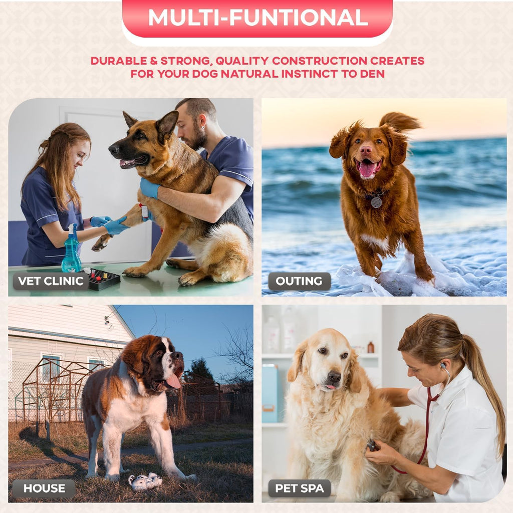 48" Large Double Door Folding Metal Wire Dog Crate with Divider Panel T86576