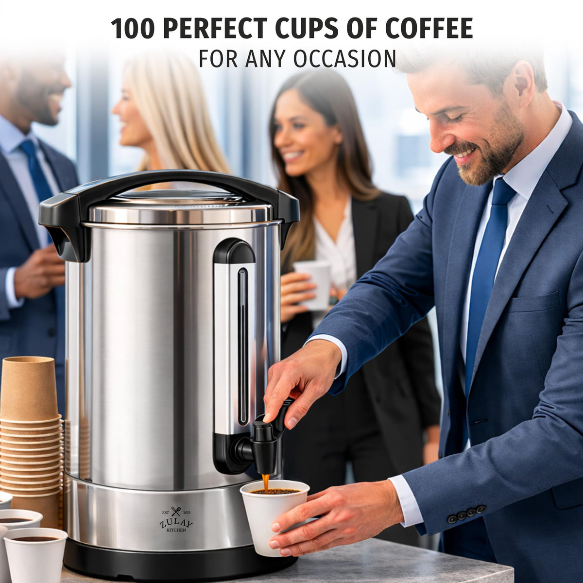 100 Cup Stainless Steel Commercial Coffee Urn D3254
